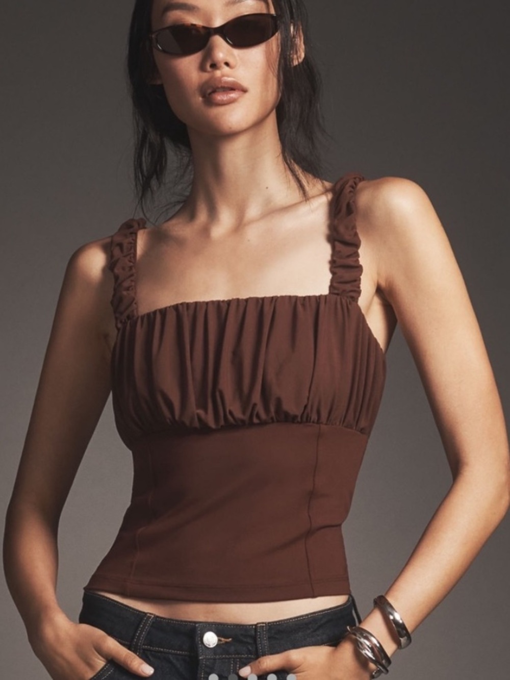 By Anthropologie Shirred Bust Tank